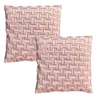 Lot 2 coussins velours rose maillons