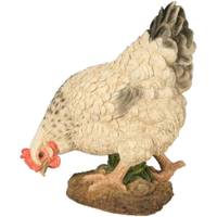 Pickende weiße Huhnfigur aus Harz