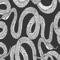 Papier Peint Noir et Blanc Serpents
