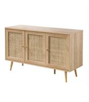 Sideboard 3-türig mit Rattangeflecht