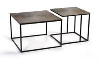 Set mit 2 Wohnzimmer-Tischen aus Metall