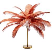 Lampe plumes rouges