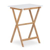 Weißer Klapptisch aus Bambus