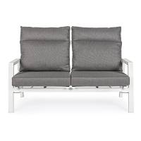 Canapé jardin inclinable 2 places blanc