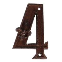Numéro de maison en fonte Chiffre 4