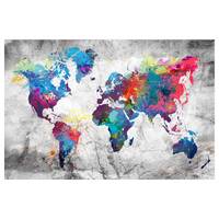 Korkbild World Map Grey Style