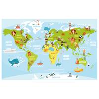 Leinwandbild Tiere Karte Kids World
