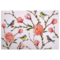 Wandbild Blumen und Vögel