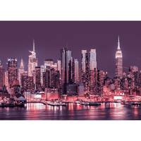 Vlies-fotobehang NYC Purple Nights