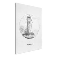 Wandbild Black and White Lighthouse