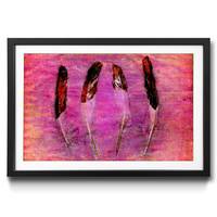 Quadro con cornice Feathers and Pink