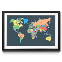 Quadro con cornice Colorful Map