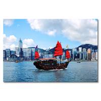 Leinwandbild Hongkong Boat