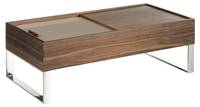 Table basse en bois et acier chromé