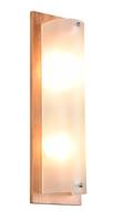 Wandlampe Holz Natur mit Glasschirm 45cm