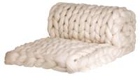 Wolldecke Cosima Chunky Knit small, weiß