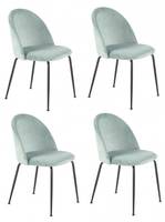 Lot 4 chaises en velours vert - FARA
