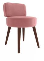 Petit fauteuil en velours rose vintage