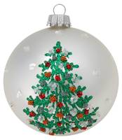 Silber matt 8cm Glaskugel Weihnachtsbaum