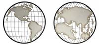 Deux cercles mappemonde métal - WORLD