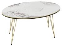 Couchtisch Marmor Optik Oval Weiß