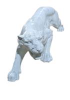 Skulptur Panther Weiß Marmoroptik