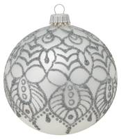 Silber 8cm Glaskugel Arabeske