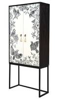 Grau-weiß-schwarz bedrucktes Sideboard