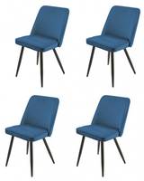 Lot 4 chaises en velours bleu – TELLY