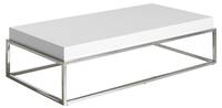 Table basse en bois blanc et acier