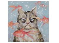 Acrylbild handgemalt Very Crabby Cat