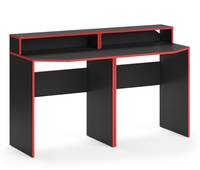 Bureau ordinateur Kron noir/rouge Set 4