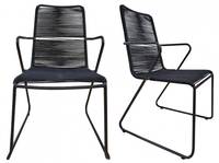 2 chaises jardin noir avec cordage