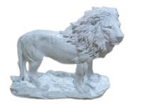 Skulptur Löwe Weiß Marmoroptik