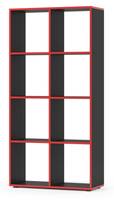 Raumteiler „Scutum“ Schwarz/Rot 8 Fächer