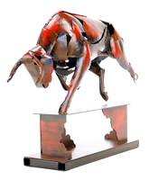 Metall Skulptur Power of the Bull