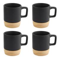 Espressotassen 4er-Set mit schwarzem