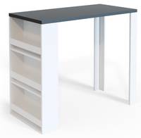 Table de bar 117cm blanche/anthracite