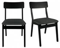 2 chaises tissu gris chiné pieds noir