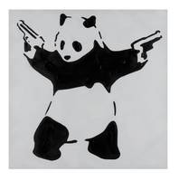 Bild handgemalt Banksy's Fighting Panda