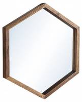 Miroir hexagonal en teck recyclé 50x43