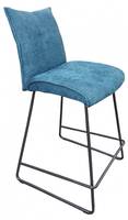Chaise de bar en tissu bleu - LUCKY