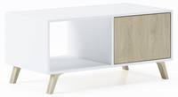 Table Basse avec portes WIND Blanc/Chêne