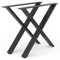 Tischkufen „Loft“ 72cm Schwarz X-Form