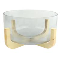 Salatschüssel Glas Bambus 24 cm