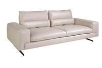 3-Sitzer-Sofa aus Leder und Stahl