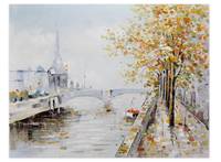 Acrylbild handgemalt An der Seine