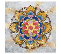 Tableau peint à la main Mandala Love