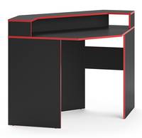Computertisch „Kron“ Schwarz/Rot Ecke