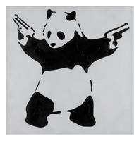 Bild handgemalt Banksy's Fighting Panda